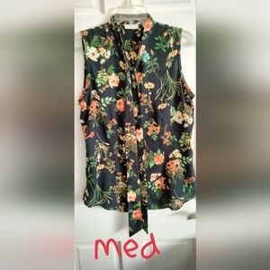 NYCO Floral Sleeveless Blouse - Black and Orange
